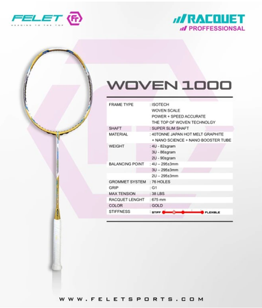 Rakieta do badmintona FELET WOVEN 1000
